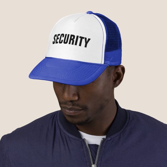 Custom Elegant Modern Template Unisex Security Trucker Hat (In Situ)