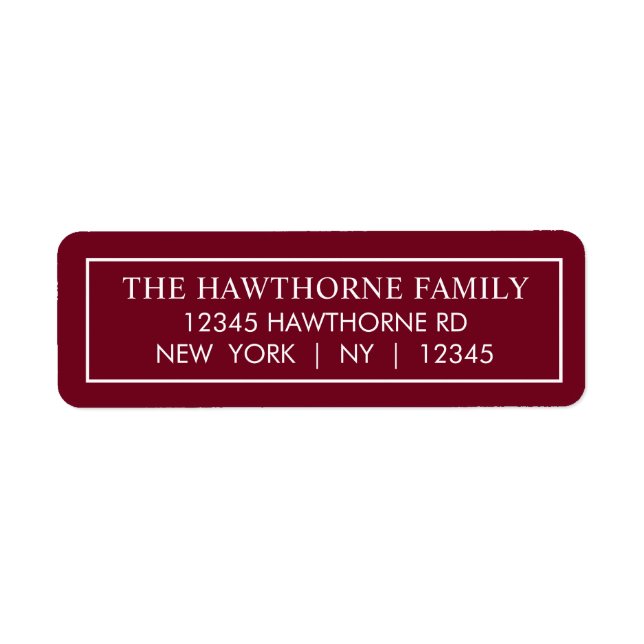 Custom Elegant Modern Typography Return Address (Front)