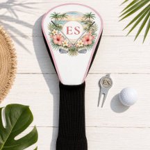 Custom Elegant Monogram Beach Coastal Golf Theme