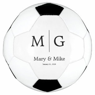 Custom Elegant Monogram Couple Name Football