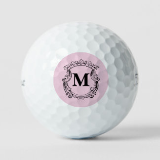 Custom Elegant Monogram Crest Golf Balls