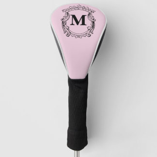 Custom Elegant Monogram Crest Golf Head Cover