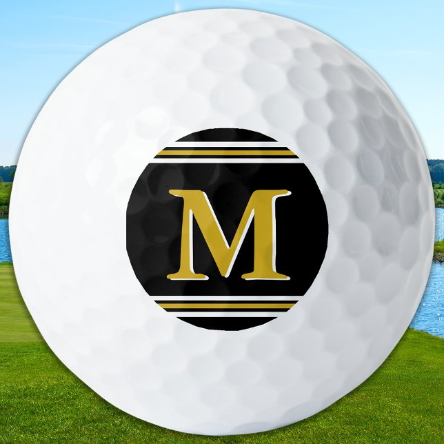 Custom Elegant Monogram Golfer Personalised Golf Balls (Creator Uploaded)