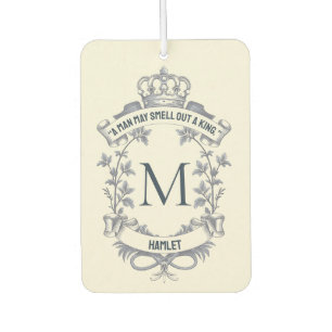Custom Elegant Monogram King Vintage Quote  Car Air Freshener