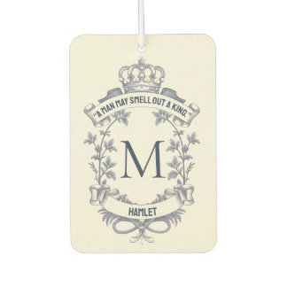 Custom Elegant Monogram King Vintage Quote Car Air Freshener
