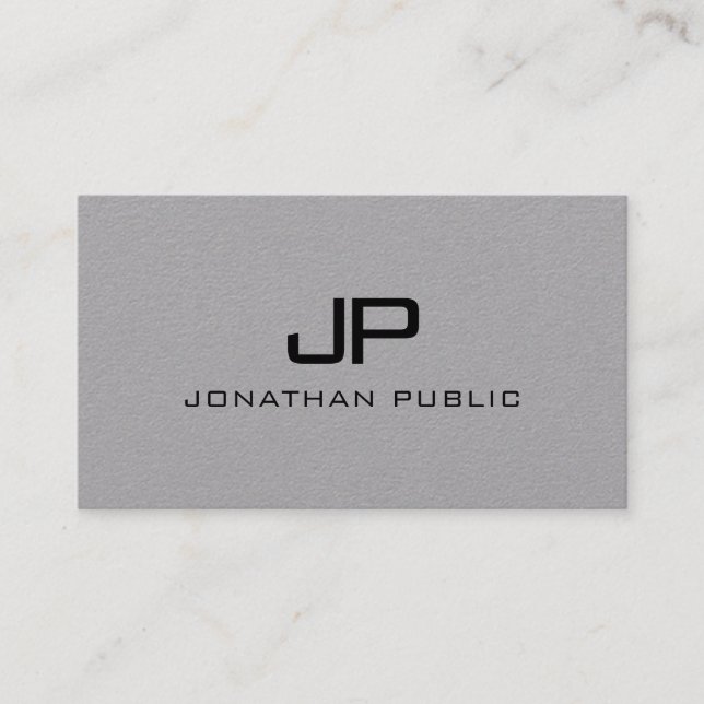 Custom Elegant Monogram Minimal Modern Template Business Card (Front)
