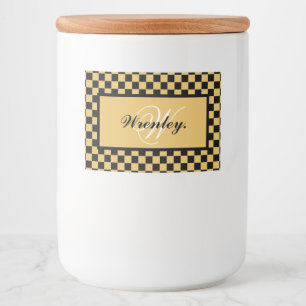 Custom Elegant Monogram Name Personalized Food Label