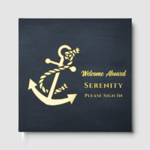 Custom Elegant Nautical Ship Guest Book