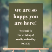 Custom Elegant Olive Green Earthy Wedding Welcome