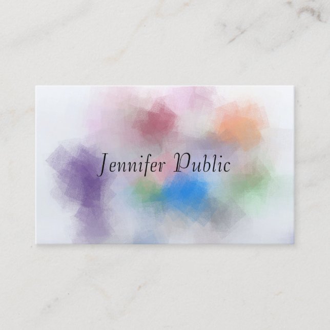 Custom Elegant Pastel Colours Modern Template Business Card (Front)