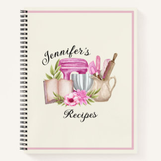 Custom Elegant Personalised Recipe Notebook