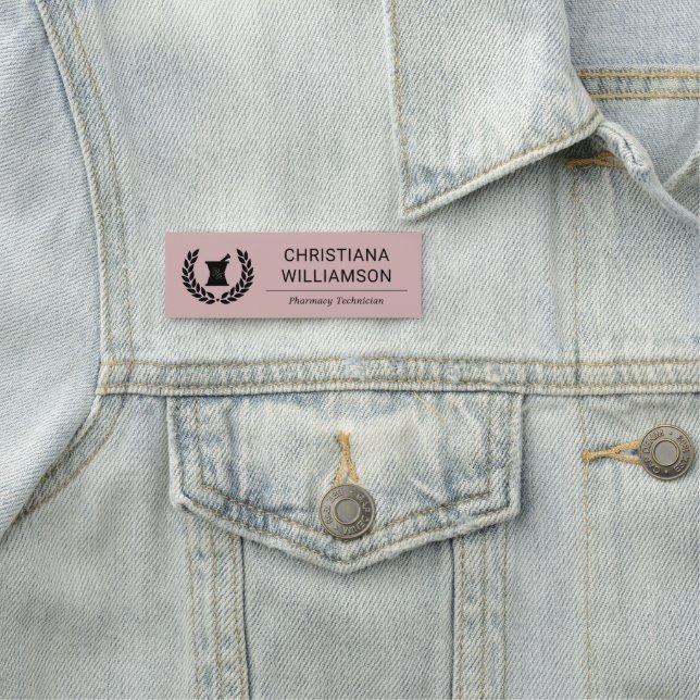 Custom Elegant Pharmacist Pharmacy Staff Employee Name Tag (In Situ)