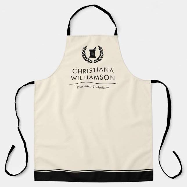 Custom Elegant Pharmacist Pharmacy Tech Staff Apron (Front)
