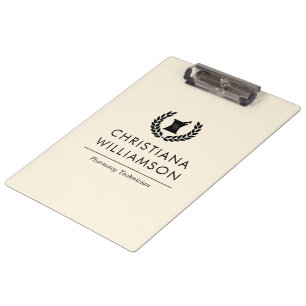 Custom Elegant Pharmacist Pharmacy Tech Staff Clipboard