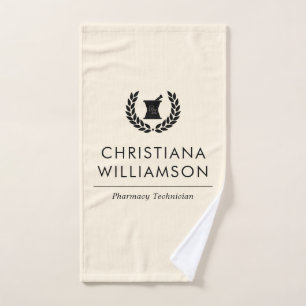 Custom Elegant Pharmacist Pharmacy Tech Staff Hand Towel