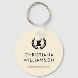 Custom Elegant Pharmacist Pharmacy Tech Staff Key Ring