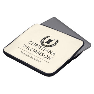 Custom Elegant Pharmacist Pharmacy Tech Staff Laptop Sleeve