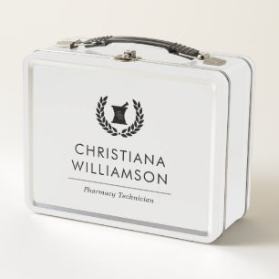 Custom Elegant Pharmacist Pharmacy Tech Staff Metal Lunch Box