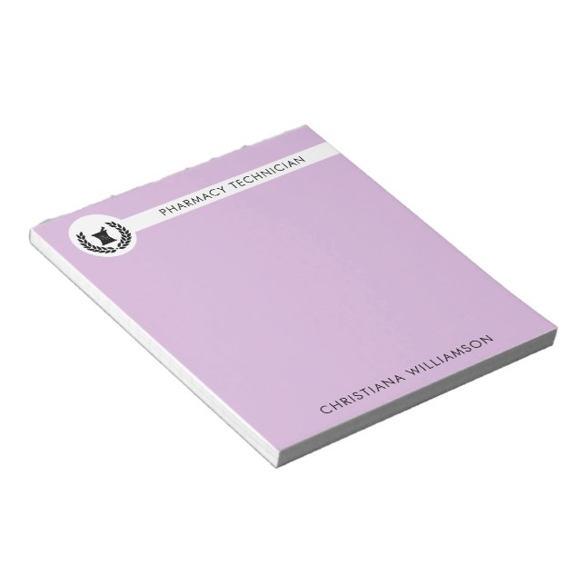 Custom Elegant Pharmacist Pharmacy Tech Staff Notepad (Angled)