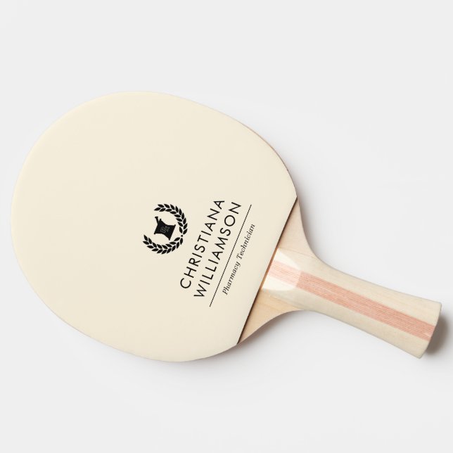 Custom Elegant Pharmacist Pharmacy Tech Staff Ping Pong Paddle (Side)