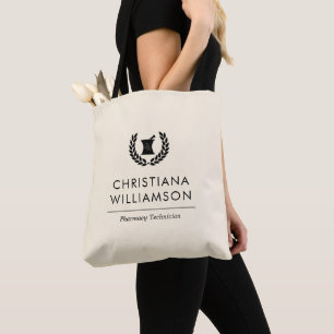 Custom Elegant Pharmacist Pharmacy Tech Staff Tote Bag