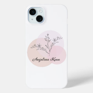 Custom Elegant Pink Flower iPhone Cases