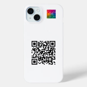 Custom Elegant QR Code Upload Logo Template Trendy iPhone 15 Mini Case