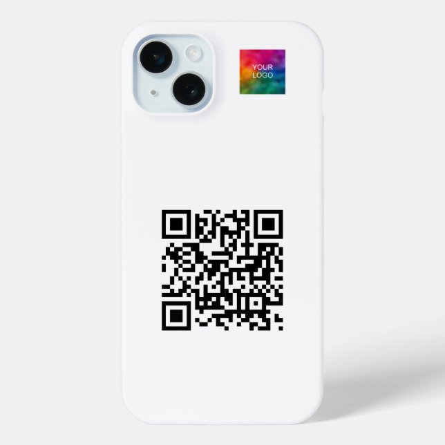 Custom Elegant QR Code Upload Logo Template Trendy Case-Mate iPhone Case (Back)