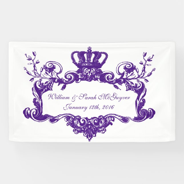 Custom Elegant Regal Wedding Banner (Horizontal)