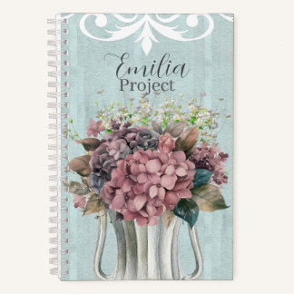 Custom Elegant retro botanical Watercolor artwork Notebook