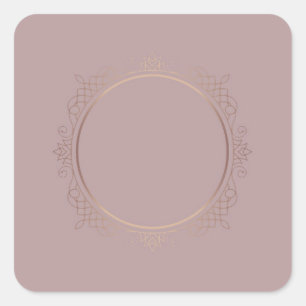Custom Elegant Rose Gold Blank Template Add Text Square Sticker