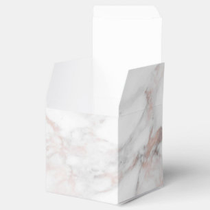 Custom Elegant Rose Gold White Marble Template Favour Box