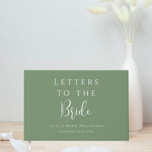 Custom Elegant Sage Green Letters to the Bride Guest Book