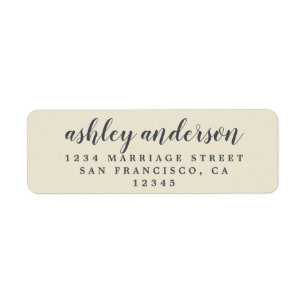 Custom Elegant Script Antique White Return Address