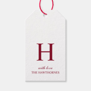Custom Elegant Script Classic Monogram Gift Tags
