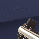 Custom Elegant Script Happy Birthday Emboss Stamp<br><div class="desc">Create your own custom, personalised, elegant, stylish, beautiful script / typography / font, "Happy Birthday" desk embosser seal, made from reinforced steel with a powdered-coated finish, and leave a mark of sophistication to envelopes, letterhead, stationery, invitations, paper napkins, books, foil labels, cards, notecards, gift tags, and more. You may even...</div>
