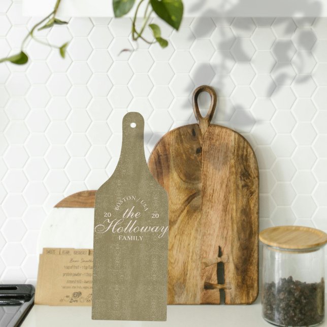 Custom Elegant Script Last Name Hostess Gift Cutting Board (A great hostess is always in need of a new cutting board! Why not customize it? )