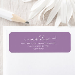 Custom Elegant Script Lilac Lavender Name Address