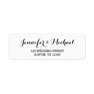 Custom Elegant Script Wedding Return Address Label