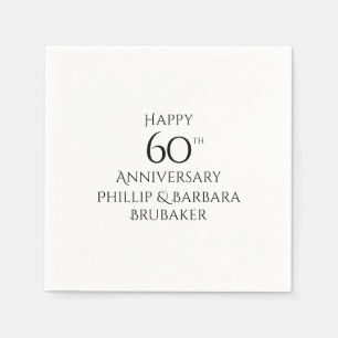 Custom Elegant Simple 60th Anniversary Party Napkin