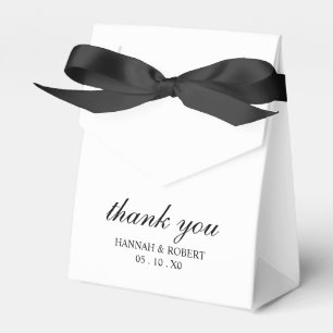 Custom Elegant Simple Black and White Thank You Favour Box