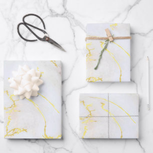 Custom Elegant Simple Gold Marble Template Gift Wrapping Paper Sheet