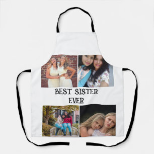 CUSTOM  ELEGANT SISTER 4 PHOTO COLLAGE  APRON