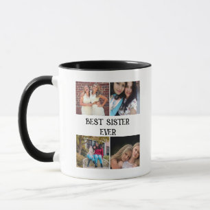 CUSTOM  ELEGANT SISTER 4 PHOTO COLLAGE  MUG
