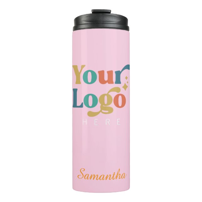 Custom Elegant  Steel Tumbler Business Logo (Front)