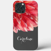 Custom Elegant Summery Coral Red Dahlia Flower