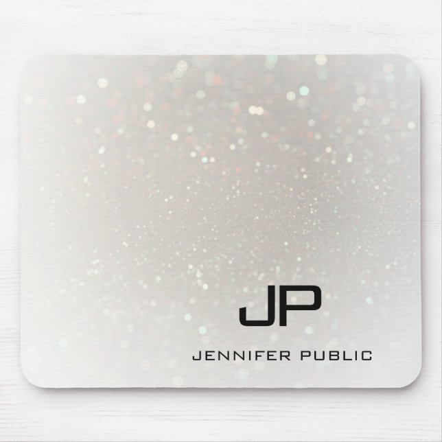 Custom Elegant Template Glamourous Monogram Mouse Mat (Front)