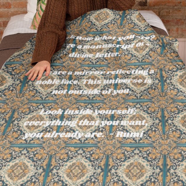 Custom Elegant Tile Pattern Persian Gifts for Her Sherpa Blanket (Custom Elegant Tile Pattern Persian Gifts for Her)