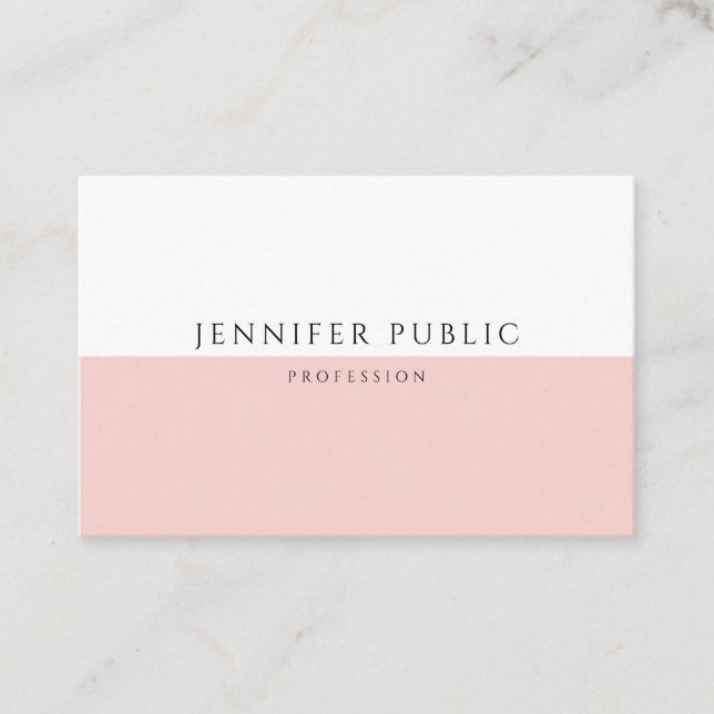Custom Elegant Trendy Blush Pink Modern Template Business Card (Front)