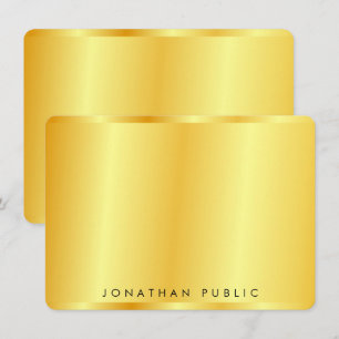 Custom Elegant Trendy Faux Gold Metallic Look Card